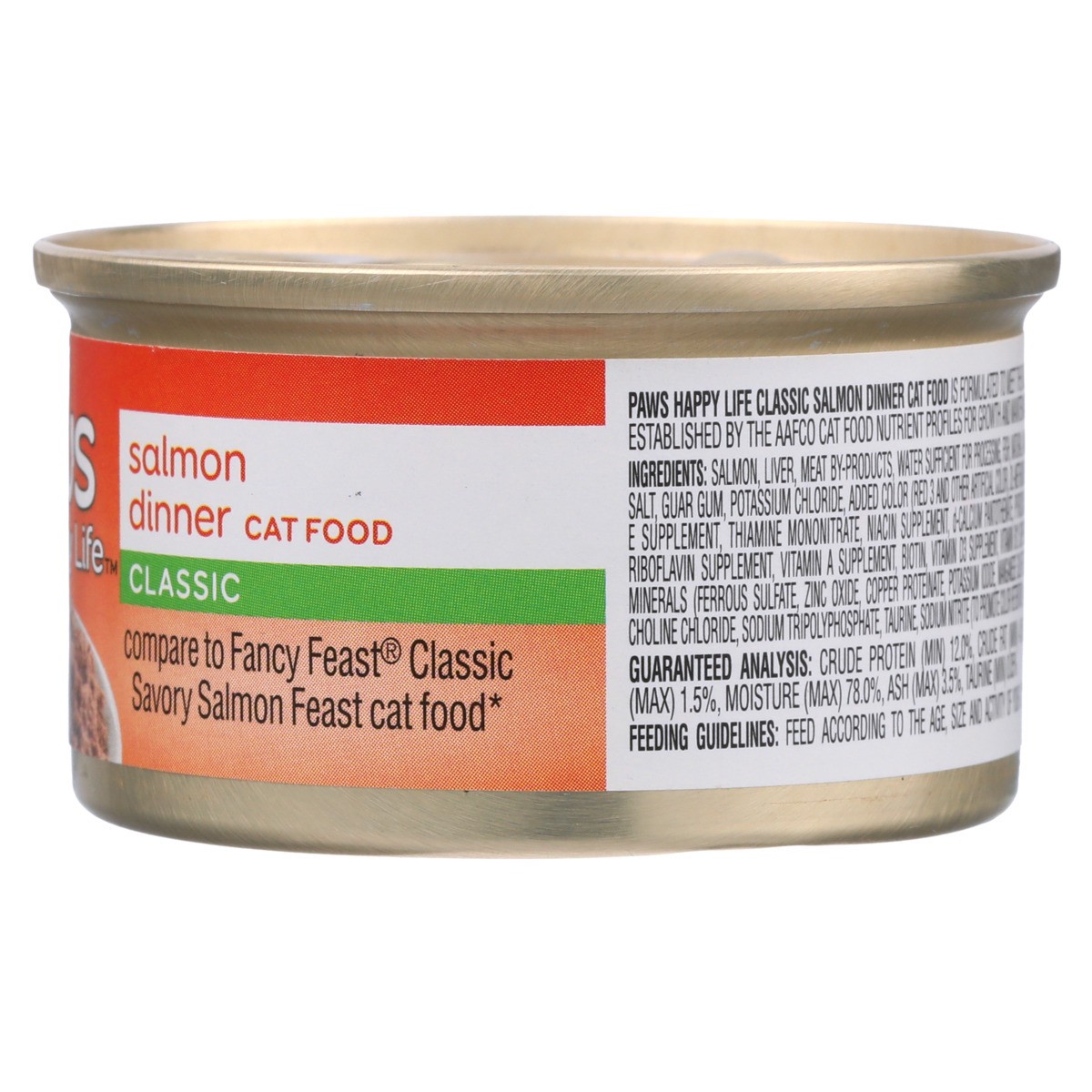 slide 9 of 9, Paws Happy Life Salmon Dinner Classic Cat Food, 3 oz