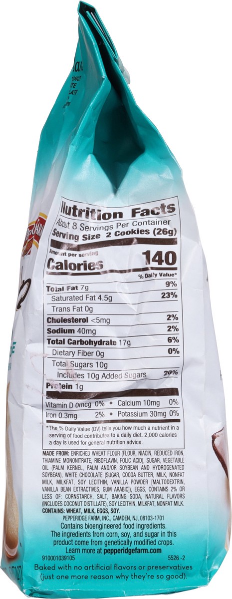 slide 15 of 15, Pepperidge Farm White Chocolate Coconut Flavored Cookies, 7.000 oz