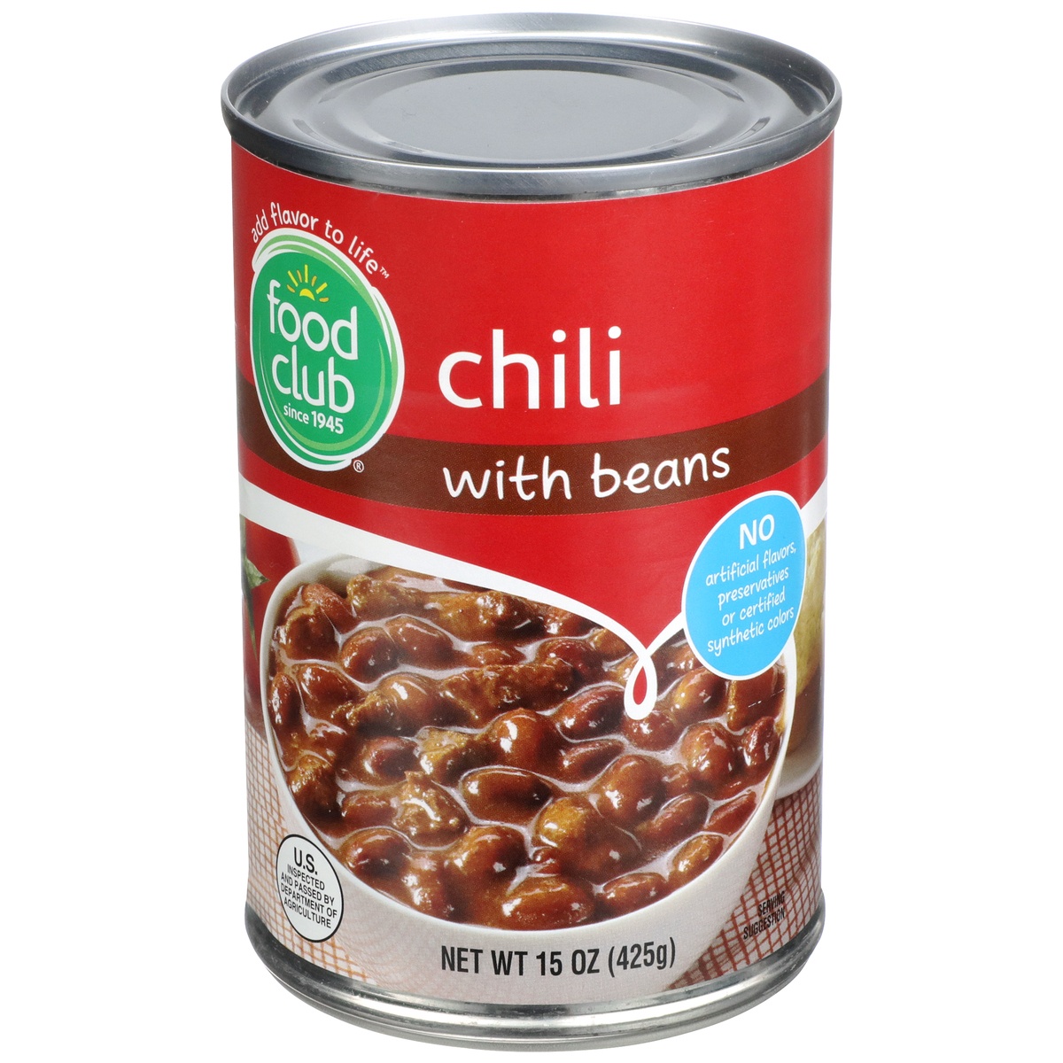 slide 1 of 1, Food Club Chili With Beans - Mild, 15 oz