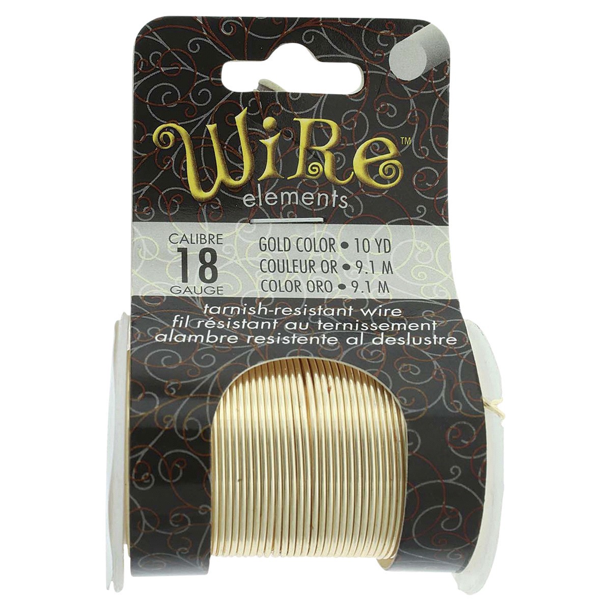 slide 1 of 1, BeadSmith Wire Elements 18 gauge Tarnish-resistant Wire, Gold, 1 ct