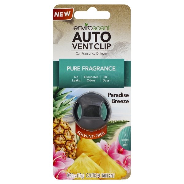 slide 1 of 2, Enviroscent Paradise Breeze Auto Vent Clip, 1 ct