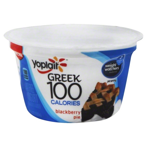slide 1 of 1, Yoplait Yogurt, Greek, Fat Free, Blackberry Pie, 5.3 oz