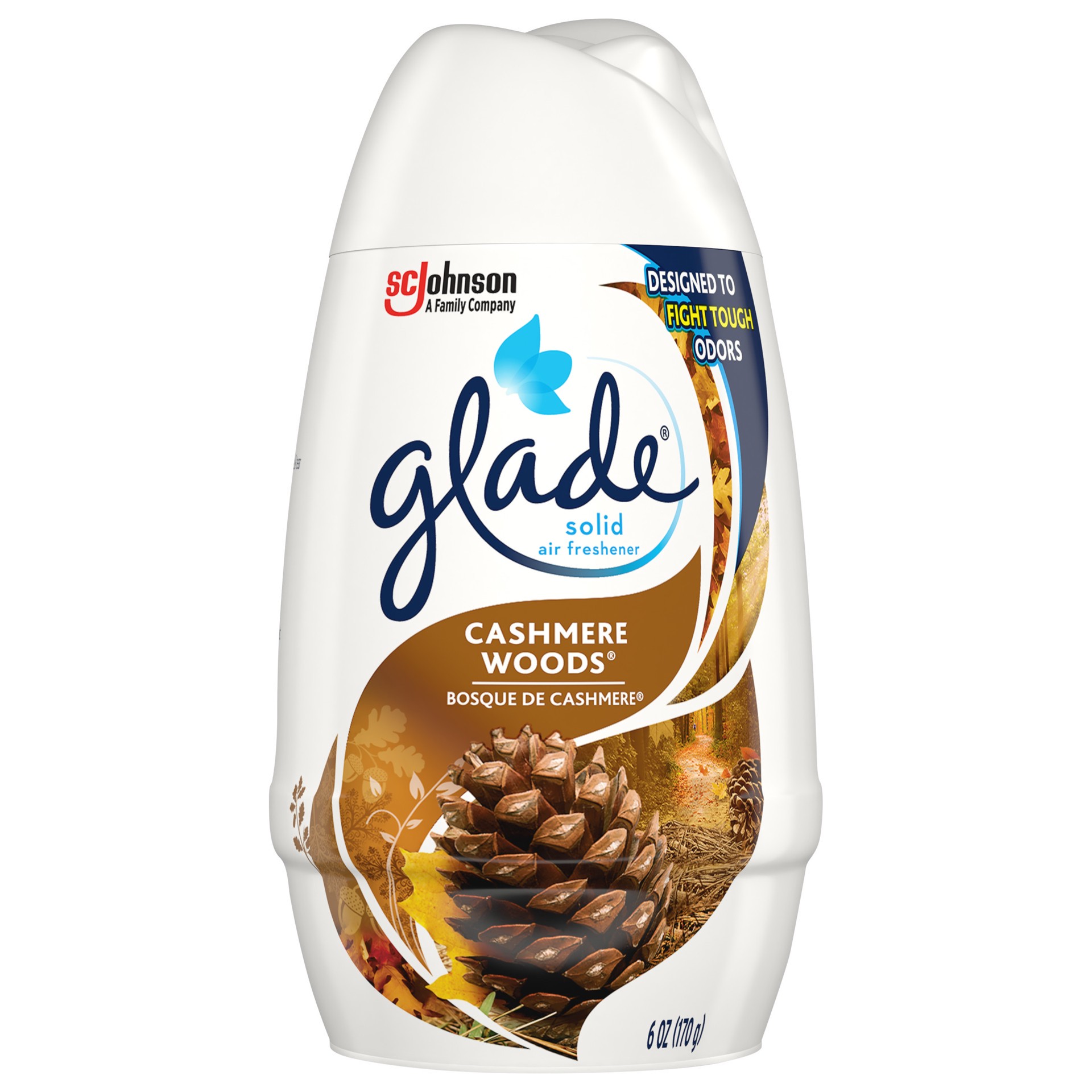 slide 1 of 5, Glade Air Freshener, Cashmere Woods, Solid, 6 oz