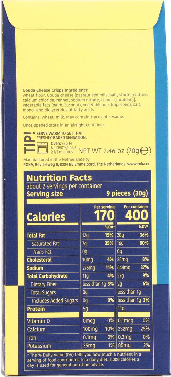 slide 4 of 9, Roka Gouda Cheese Crisps 2.46 oz, 2.46 oz