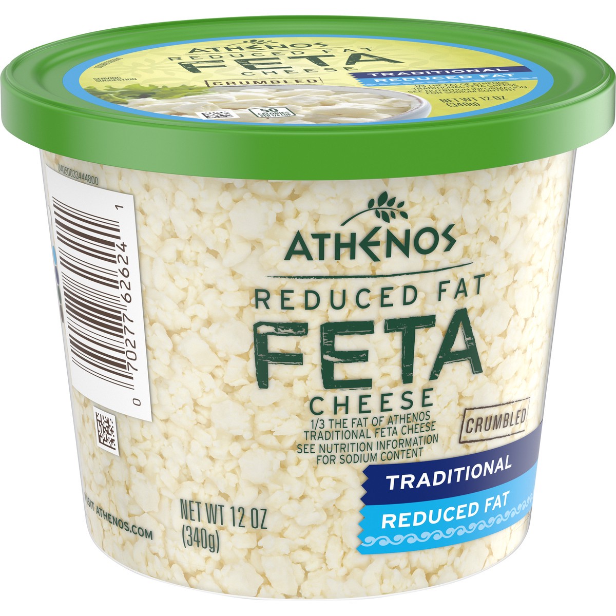 slide 9 of 9, Athenos Traditional Crumbled Feta Cheese with Reduced Fat, 12 oz Tub, 12 oz