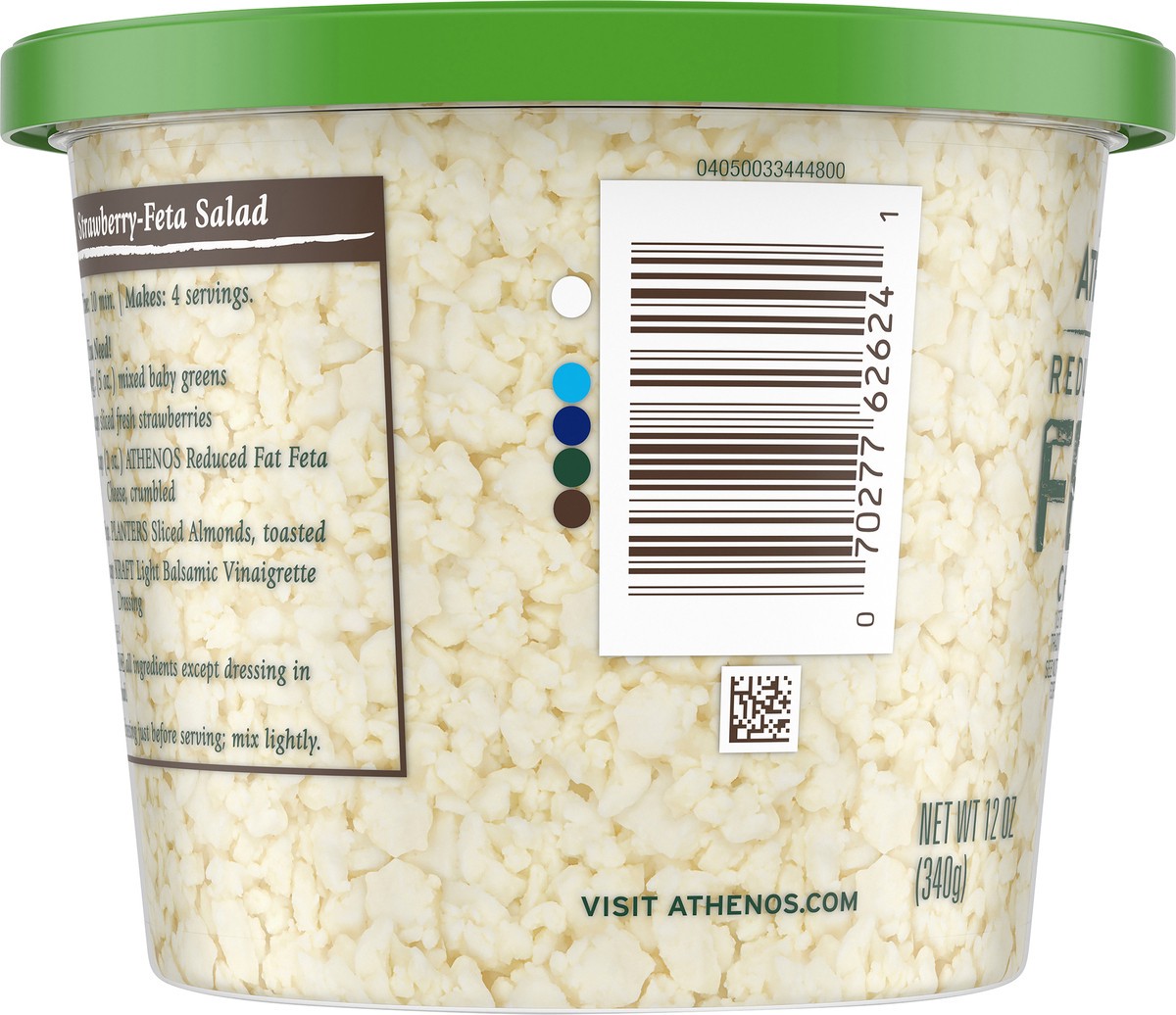 slide 3 of 9, Athenos Traditional Crumbled Feta Cheese with Reduced Fat, 12 oz Tub, 12 oz