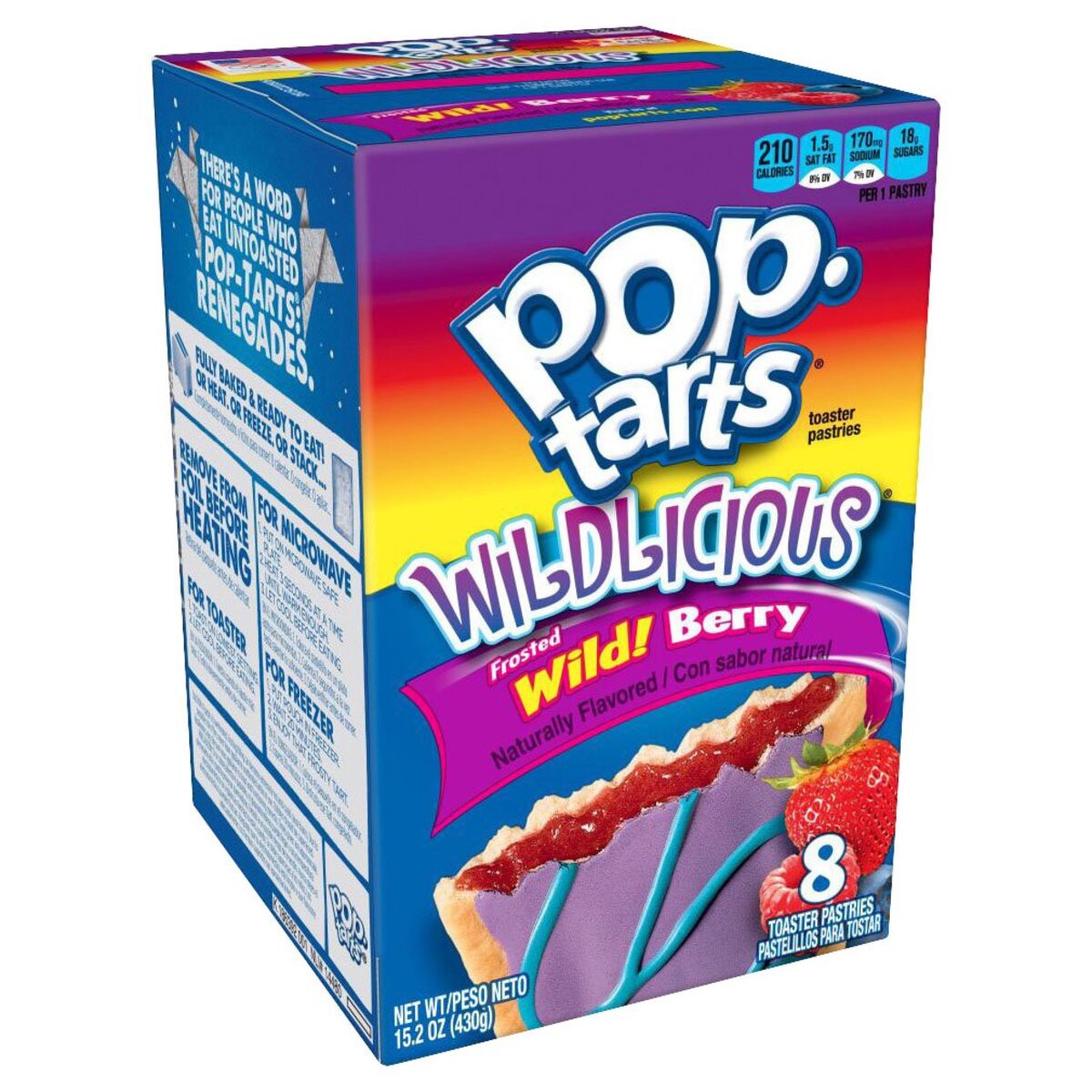 slide 9 of 9, Pop-Tarts Wildlicious Frosted Wild Berry Toaster Pastries 8 ea, 8 ct