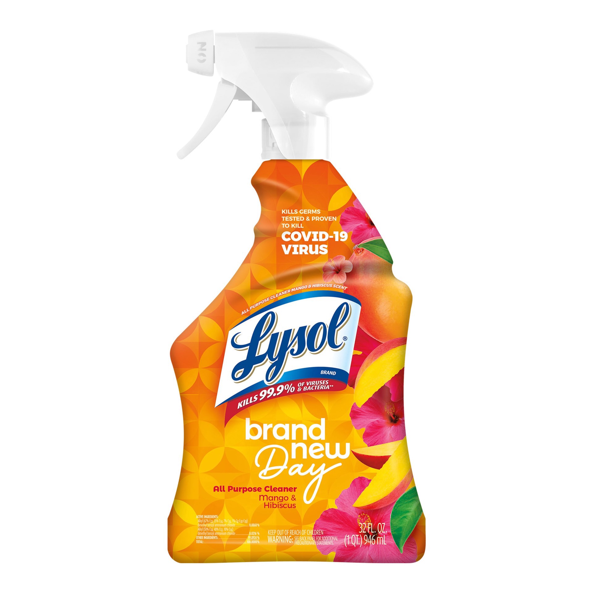 slide 1 of 6, LYSOL 32-oz Mango and Hibiscus Disinfectant Liquid All-Purpose Cleaner, 1 ct
