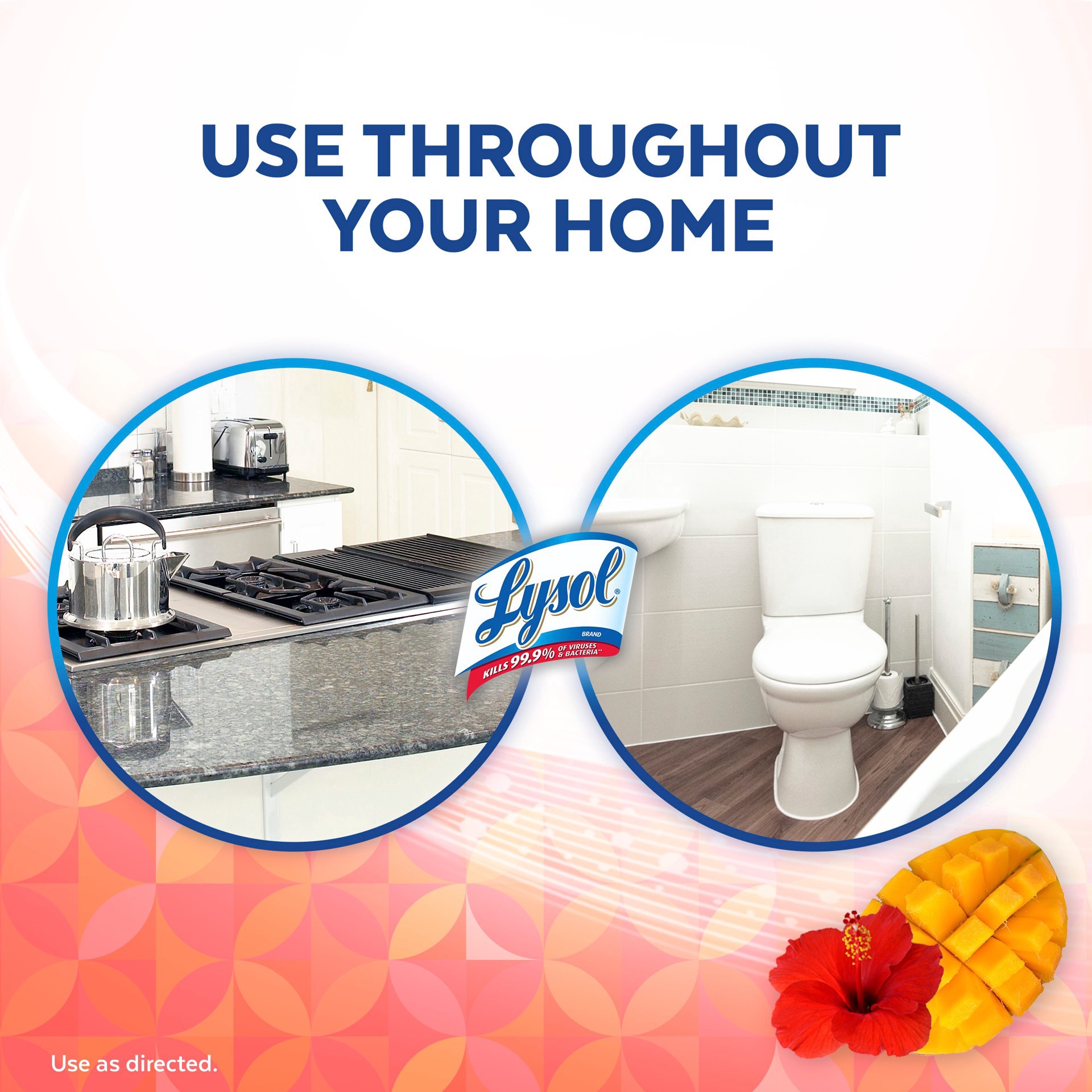 slide 3 of 6, LYSOL 32-oz Mango and Hibiscus Disinfectant Liquid All-Purpose Cleaner, 1 ct