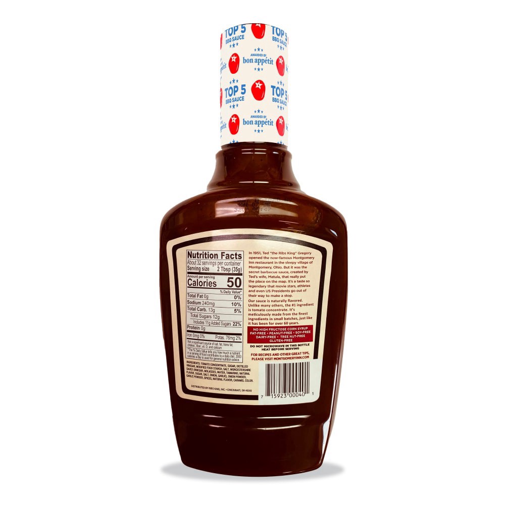 slide 5 of 6, Montgomery Inn Sweet & Tangy Original Barbecue Sauce, 40 oz