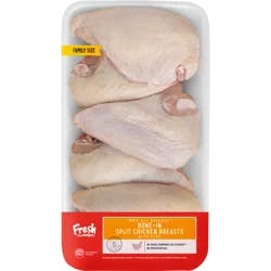 FRESH FROM MEIJER Meijer 100% All-Natural Bone-In Split Chicken Breasts, Family Pack