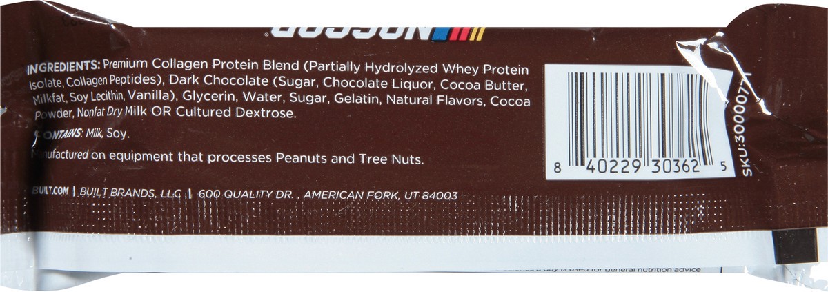 slide 9 of 9, Built Bar Protein Bar with a light, fluffy marshmallowy texture. Covered in premium chocolatey deliciousness., 1.41 oz