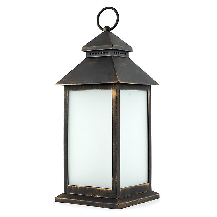 slide 1 of 1, Sterling & Noble LED Lantern - Antique Bronze, 12.2 in