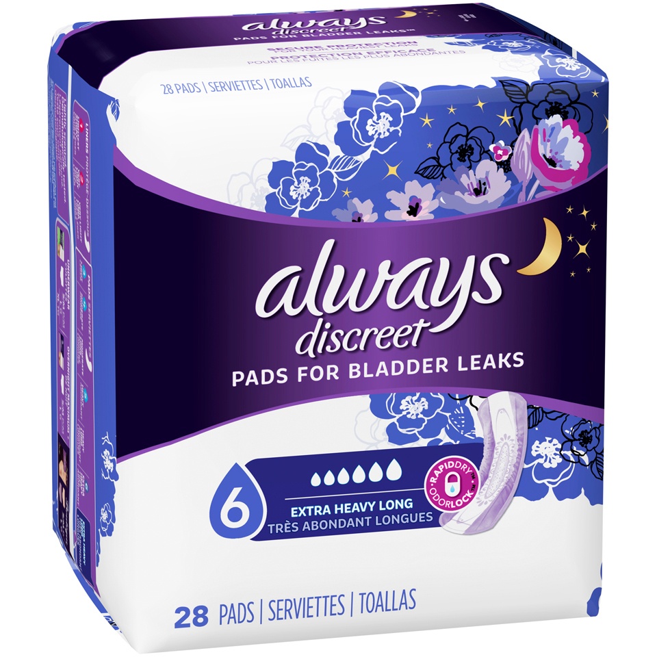 Always Discreet Incontinence Pads - Ultimate Overnight - Long Length 28 ...