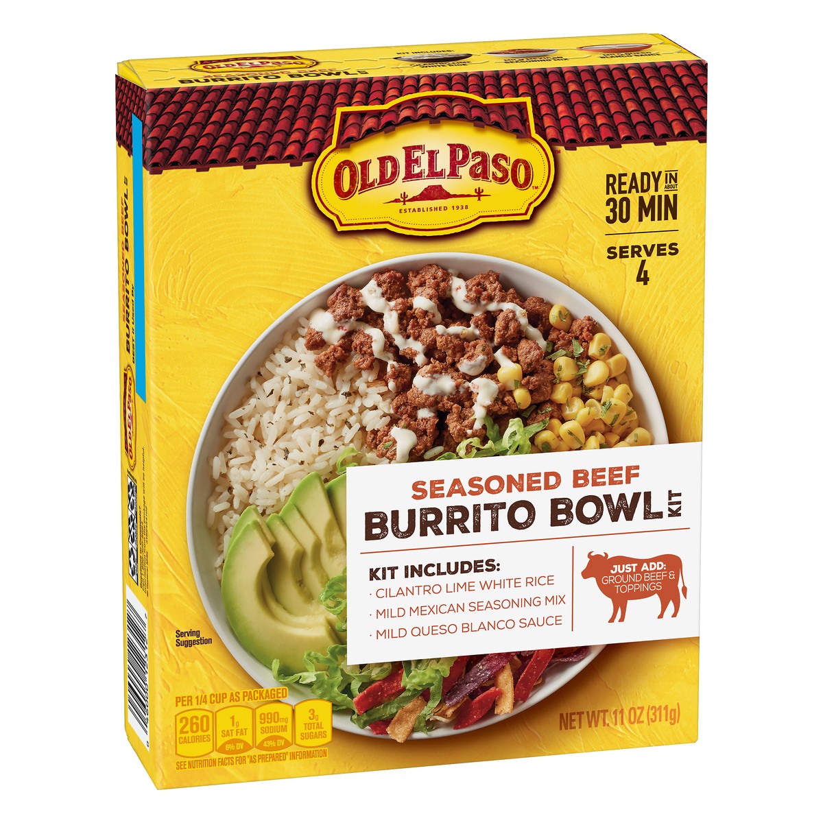 slide 8 of 9, Old El Paso Seasoned Beef Burrito Bowl Kit 11 oz, 11 oz