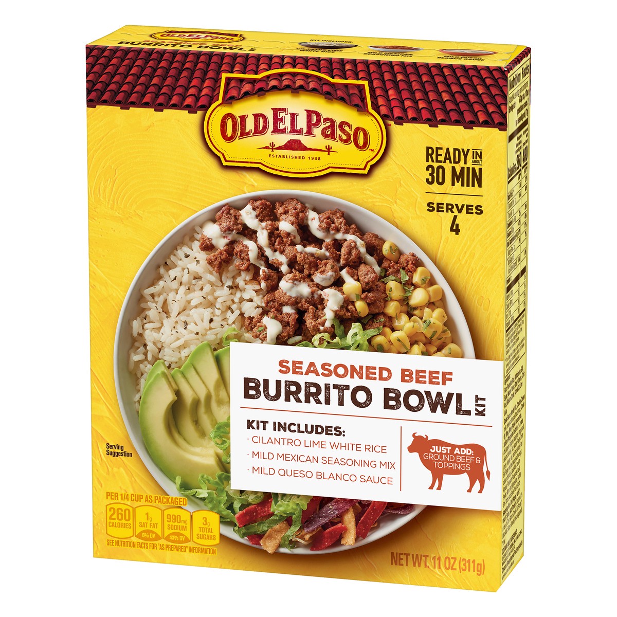 slide 5 of 9, Old El Paso Seasoned Beef Burrito Bowl Kit 11 oz, 11 oz
