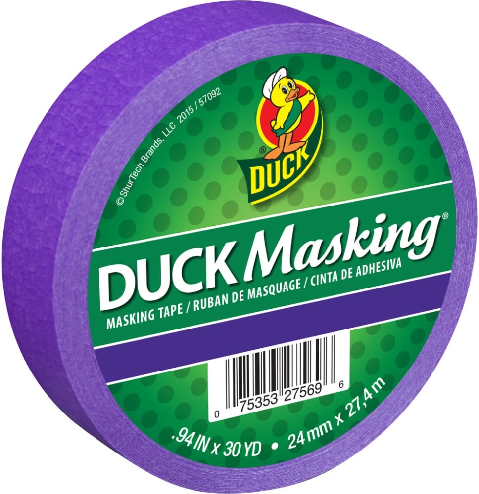 slide 1 of 1, Duck Masking Tape - Purple, 0.94 in x 30 yd