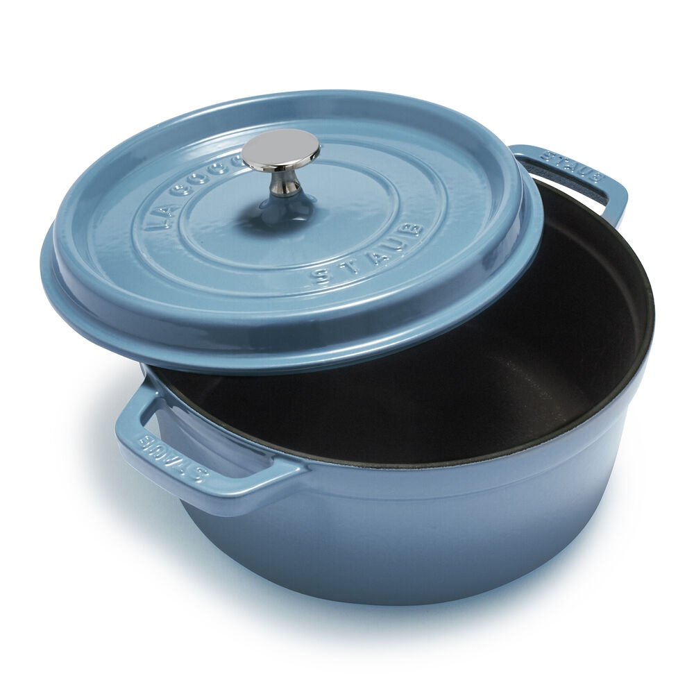 slide 1 of 1, STAUB Round Cocotte, French Blue, 4 qt