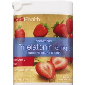 slide 1 of 1, CVS Health Chewable Melatonin Tablets Strawberry, 60 ct; 5 mg