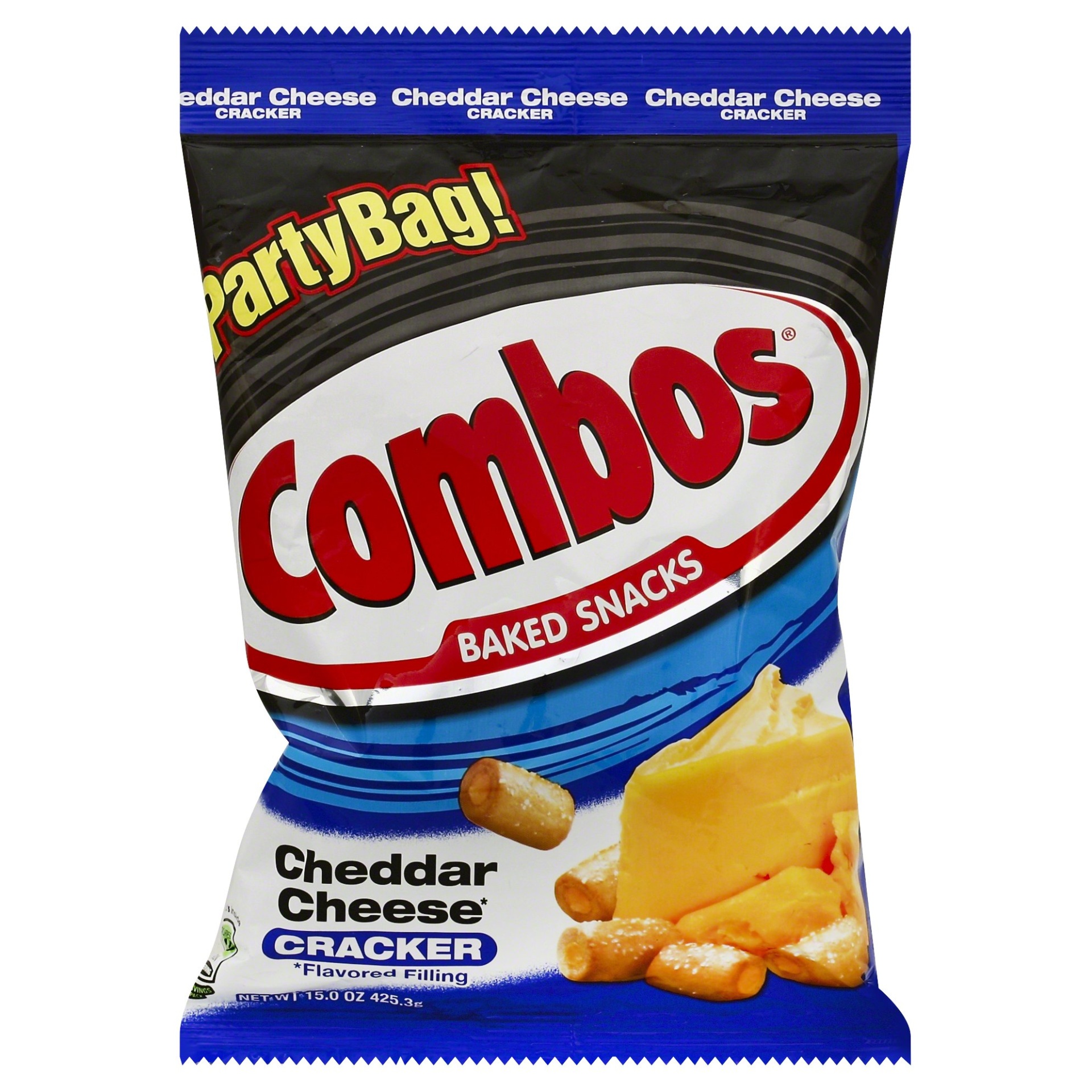 slide 1 of 1, COMBOS Cheddar Cheese Cracker Baked Snacks, 15-Ounce Bag, 15 oz