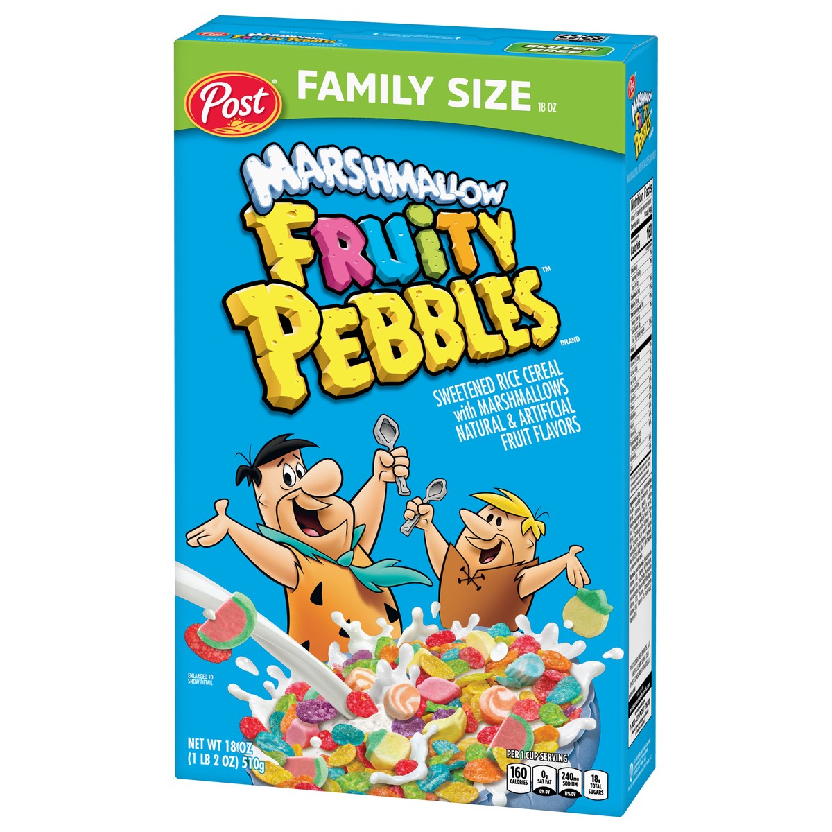 slide 9 of 9, Post Fruity PEBBLES Marshmallow Cereal, 18 OZ Box, 18 oz