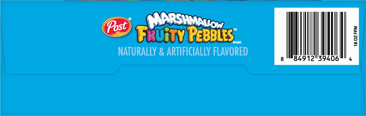 slide 3 of 9, Post Fruity PEBBLES Marshmallow Cereal, 18 OZ Box, 18 oz