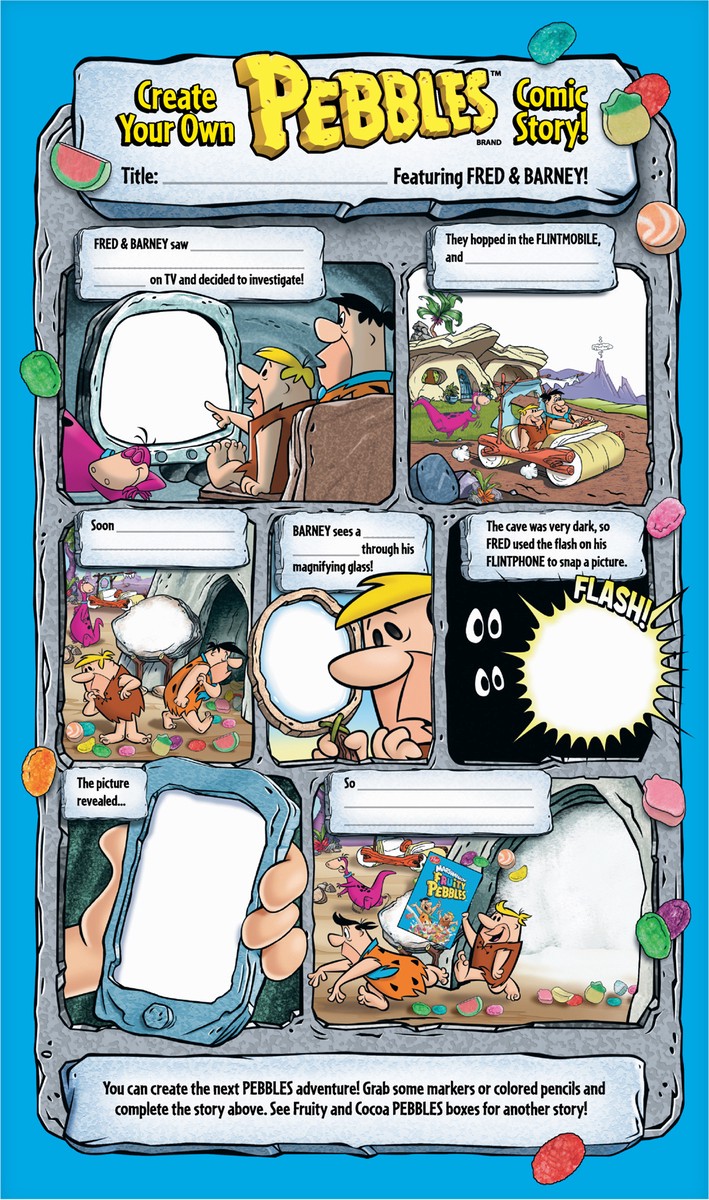 slide 4 of 9, Post Fruity PEBBLES Marshmallow Cereal, 18 OZ Box, 18 oz