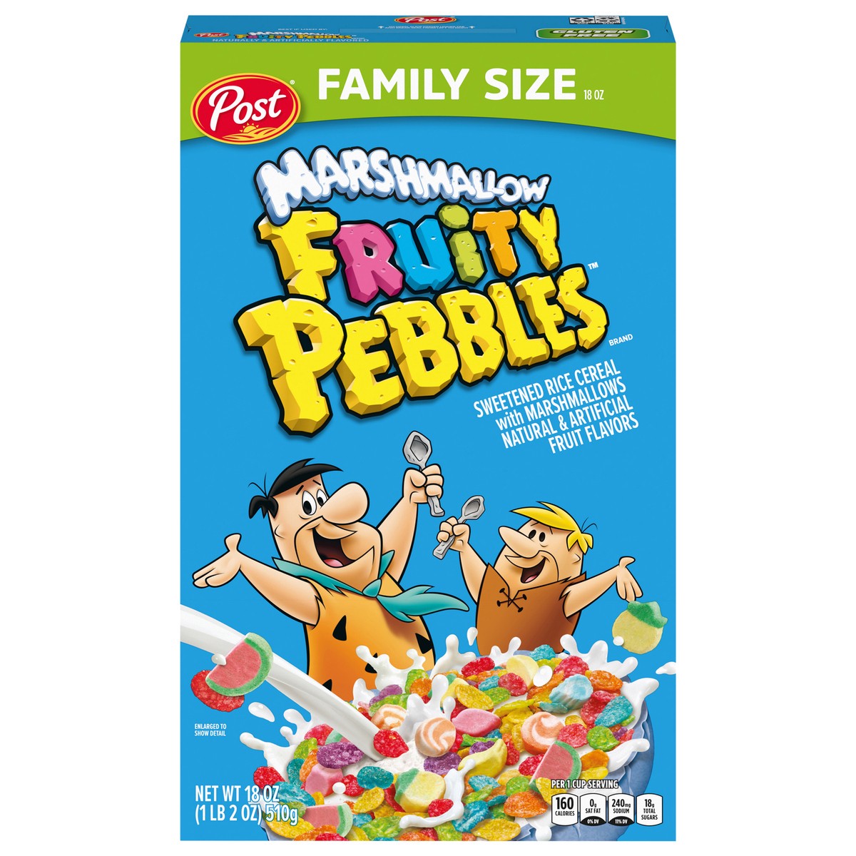 slide 1 of 9, Post Fruity PEBBLES Marshmallow Cereal, 18 OZ Box, 18 oz