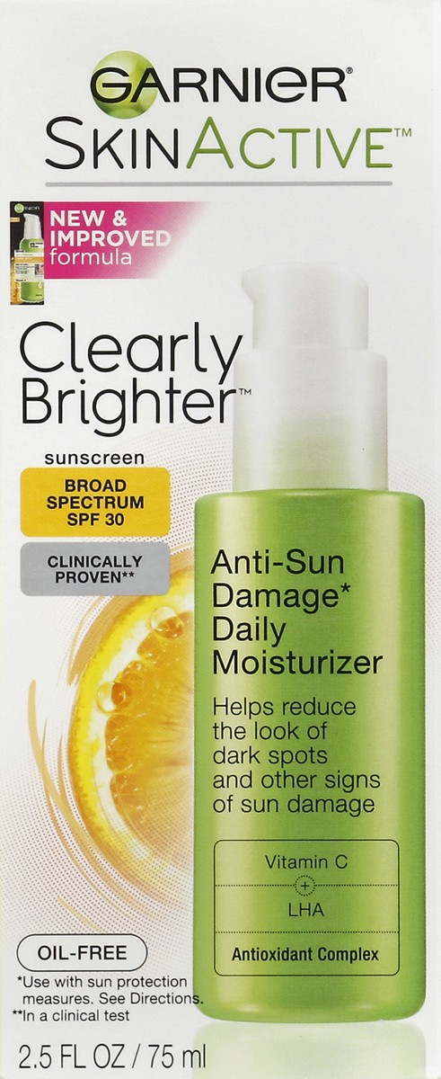 slide 3 of 4, Garnier Skin Active Clearly Brighter Anti-Sun Damage Daily Moisturizer, 2.5 fl oz