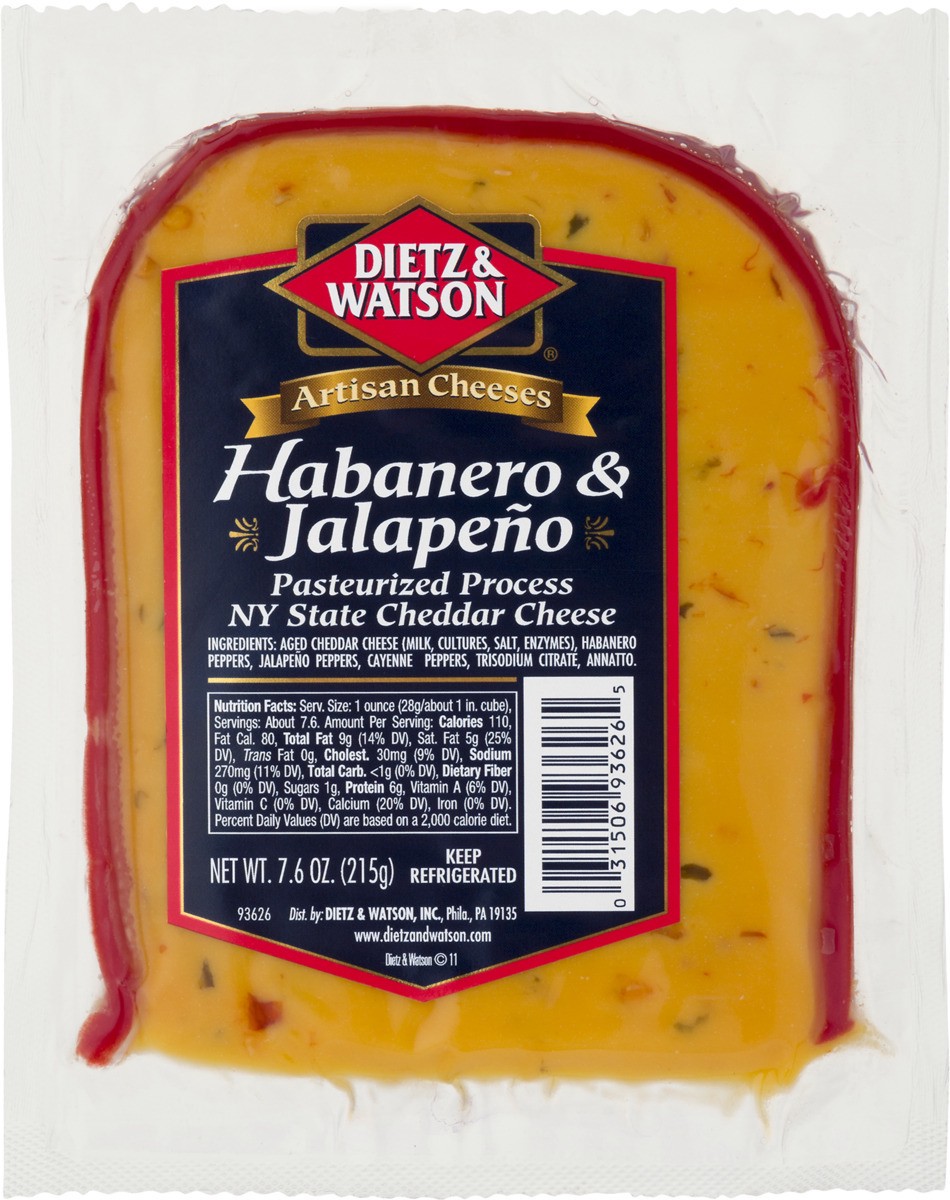 slide 5 of 11, Dietz & Watson NY State Habanero & Jalapeno Cheddar Cheese 7.6 oz, 7.6 oz