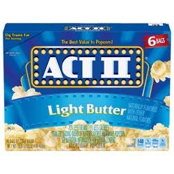 ACT II Light Butter Microwave Popcorn 6 - 2.75 oz Bags