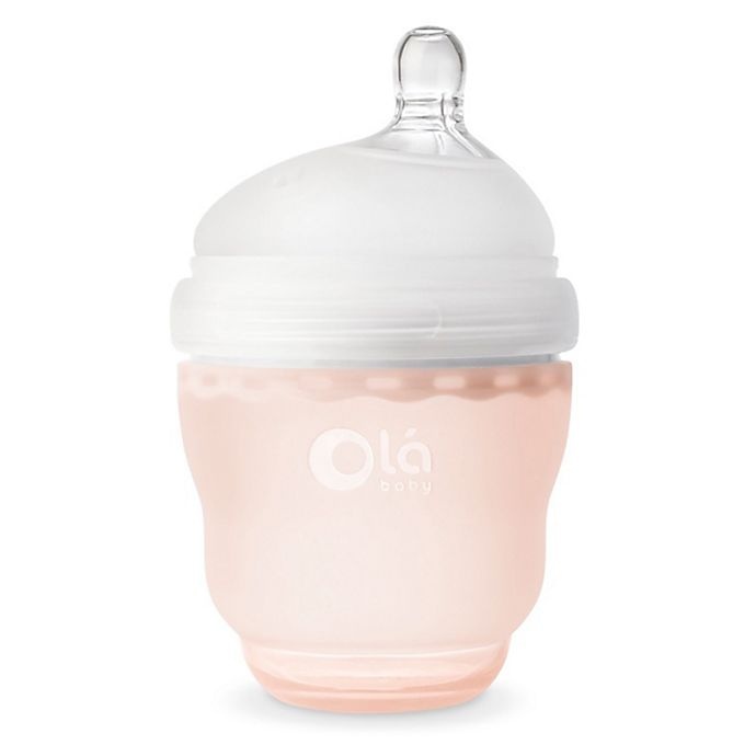 slide 1 of 1, Olababy GentleBottle Silicone Wide-Neck Bottle - Coral, 4 fl oz