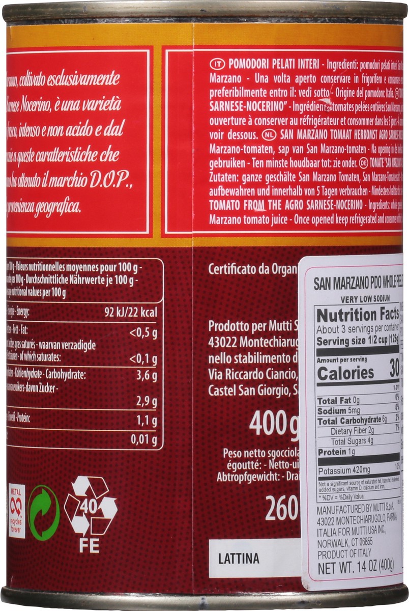 slide 10 of 14, Mutti Whole Peeled San Marzano Tomatoes 14 oz, 14 oz