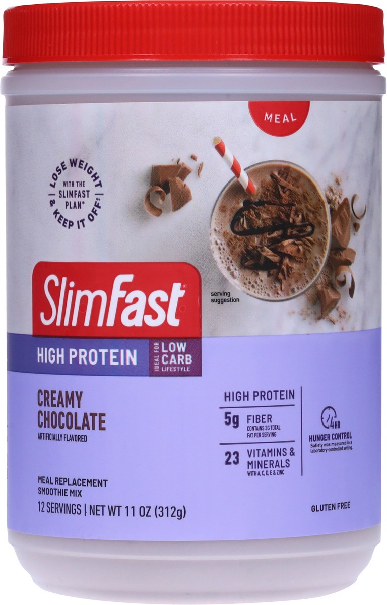 slide 6 of 9, SlimFast Advanced Nutrition Smoothie High Protein Drink Mix - Creamy Chocolate, 11.01 oz