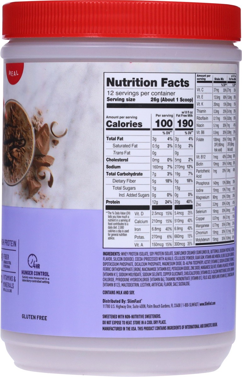 slide 8 of 9, SlimFast Advanced Nutrition Smoothie High Protein Drink Mix - Creamy Chocolate, 11.01 oz