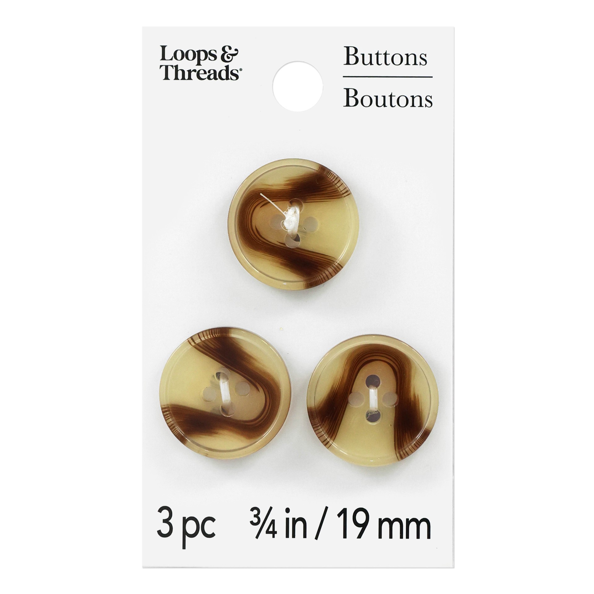 slide 2 of 2, 3/4" Tortoise Buttons, 3ct. By Loops & Threads, 3 ct