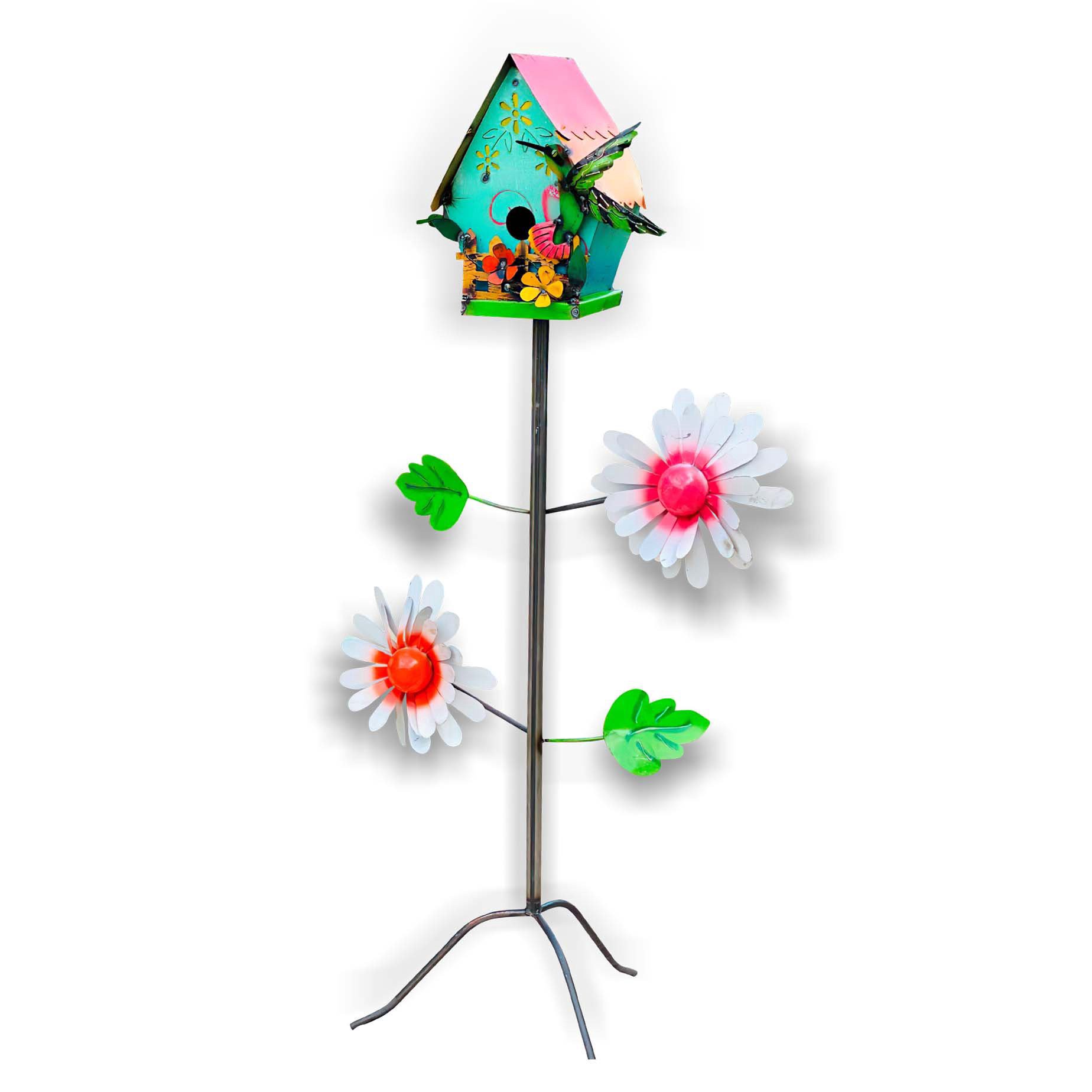 slide 1 of 1, Creative Decor Sourcing Metal Standing Colibri Bird House, 52 in