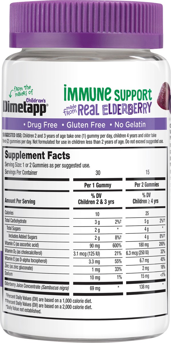 slide 6 of 10, Dimetapp Elderberry Immune Gummies, 30 ct