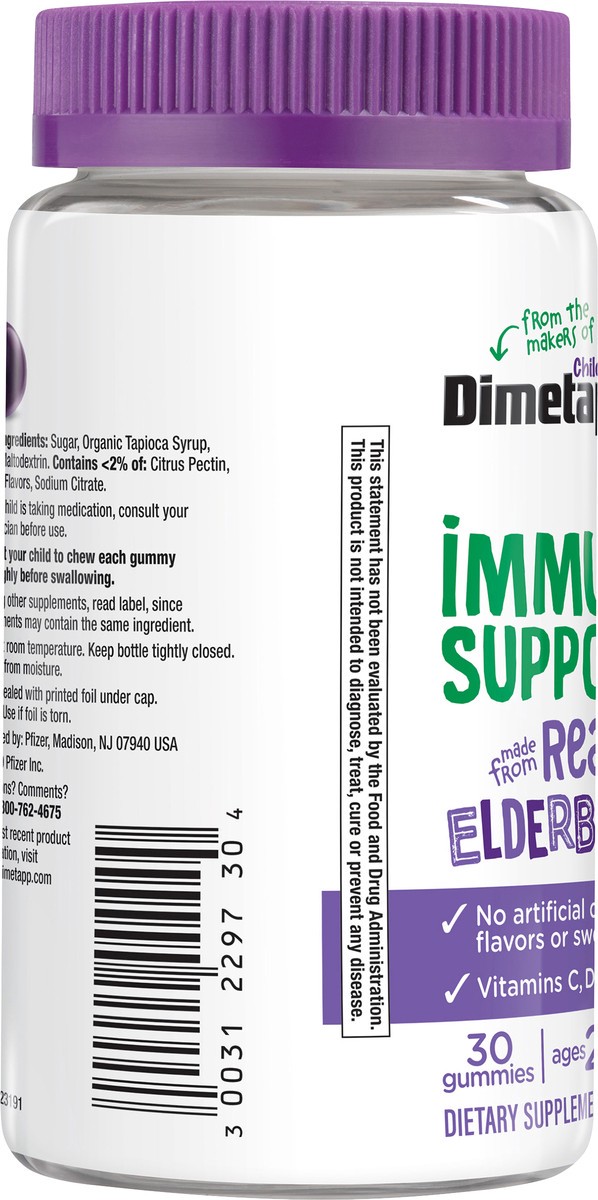 slide 3 of 10, Dimetapp Elderberry Immune Gummies, 30 ct