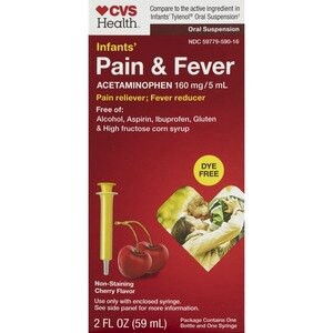 slide 1 of 1, CVS Health Infants' Acetaminophen Pain Reliever & Fever Reducer Oral Suspension, Cherry, 2 Fl Oz, 1 ct
