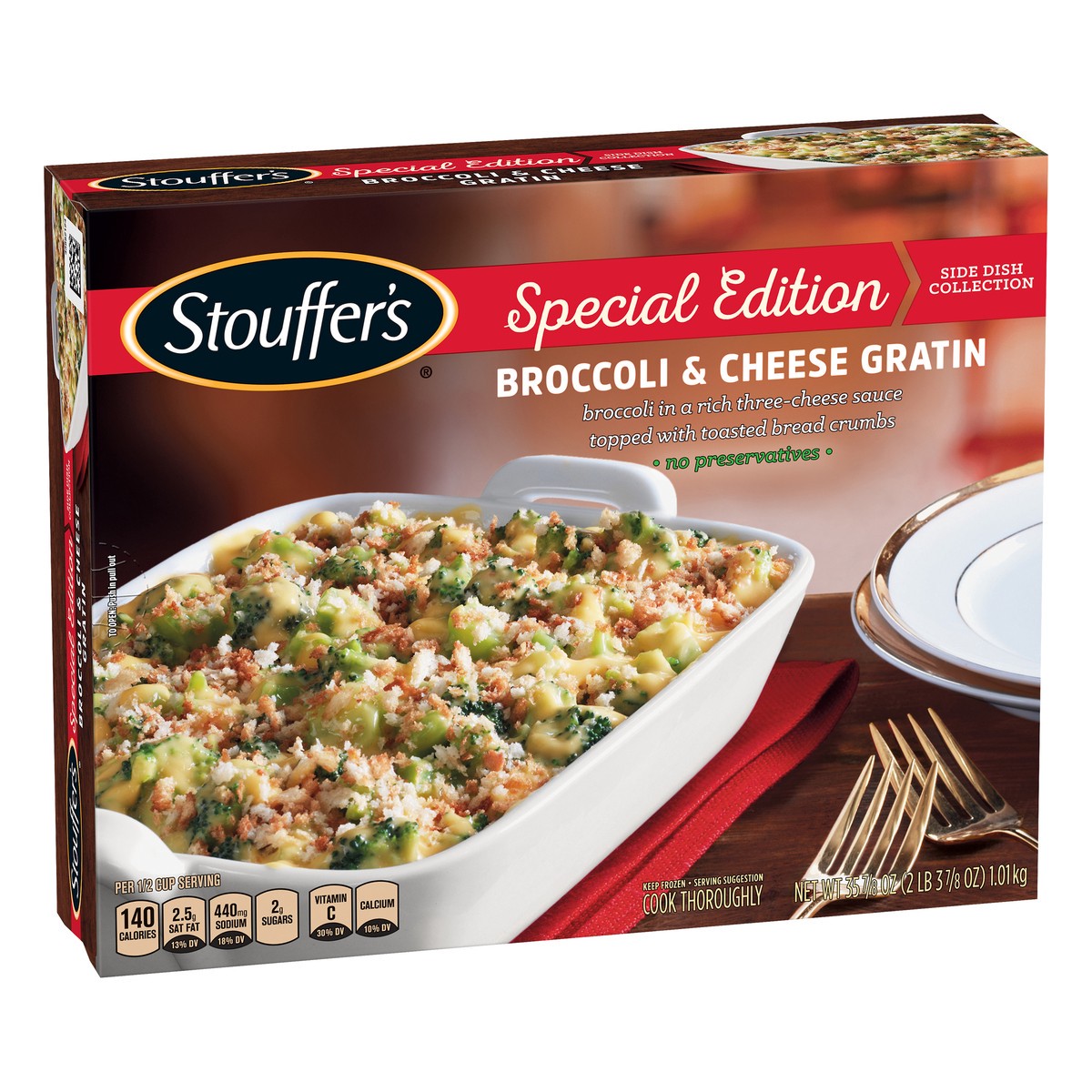 slide 4 of 10, Stouffer's Broccoli & Cheese Gratin 35.875 oz, 35.88 oz