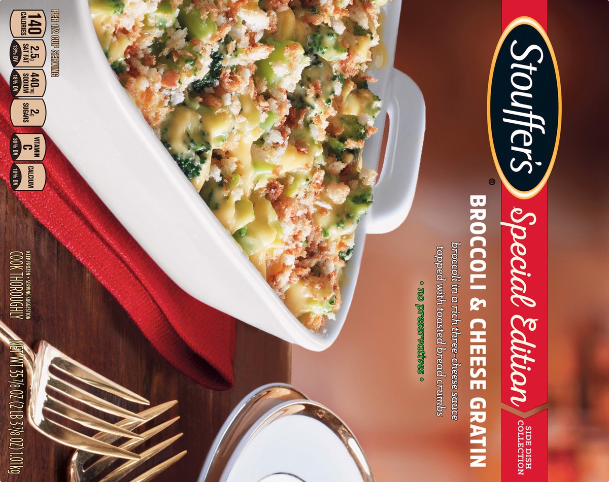 slide 10 of 10, Stouffer's Broccoli & Cheese Gratin 35.875 oz, 35.88 oz