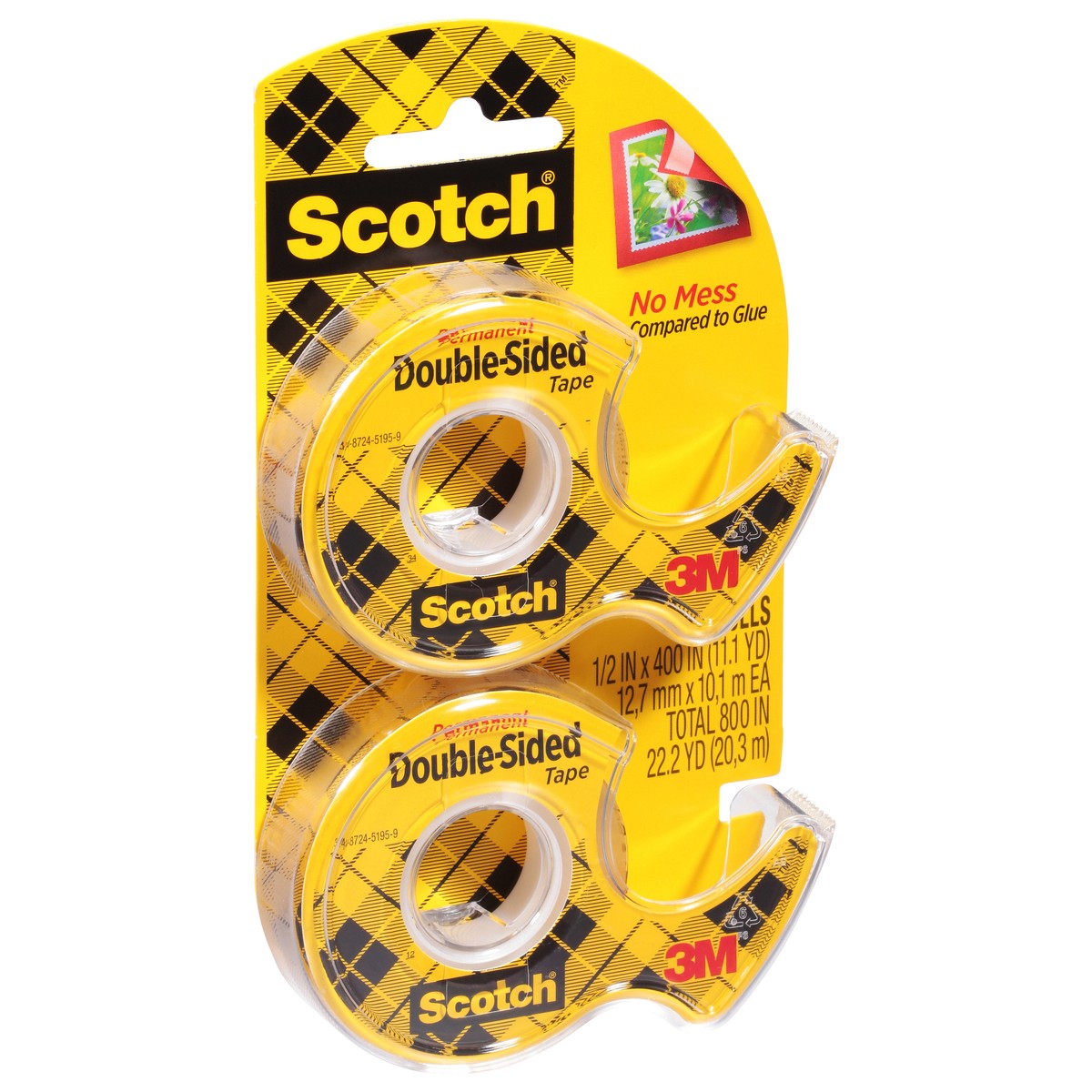 slide 6 of 9, Scotch Permanent Double Sided Tape, 2 ct; 1/2 in x 400 in