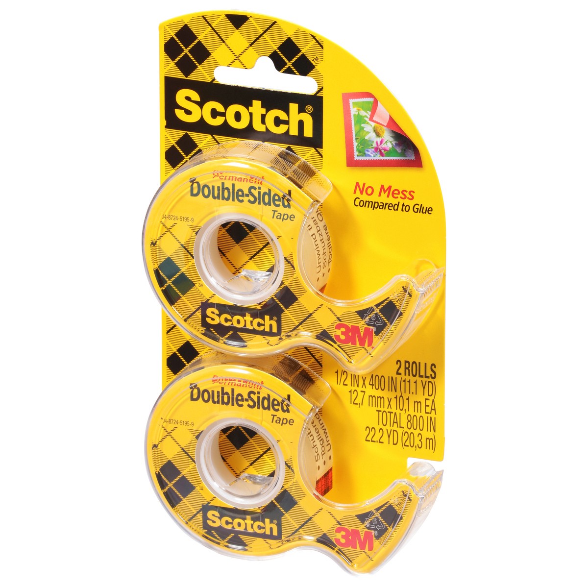 slide 8 of 9, Scotch Permanent Double Sided Tape, 2 ct; 1/2 in x 400 in