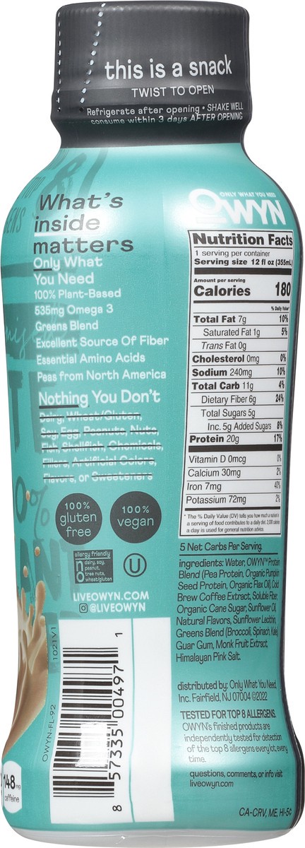 slide 9 of 12, Owyn Cold Brew Protein, 12 fl oz