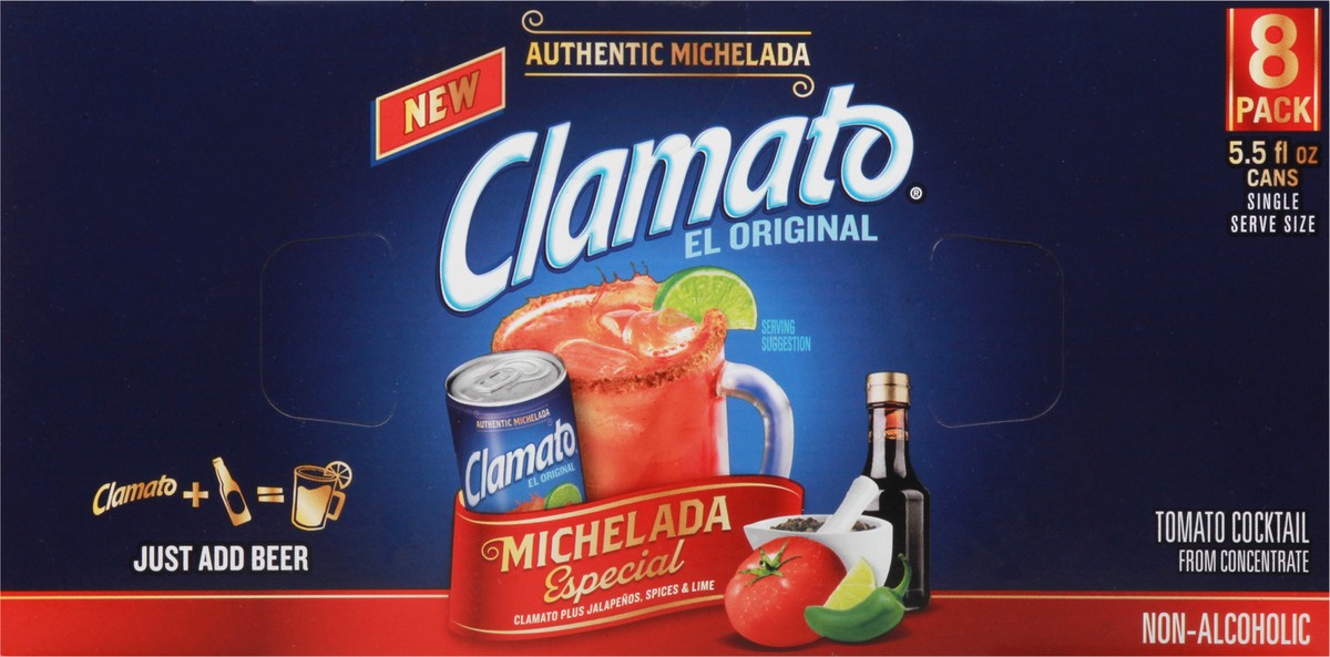 slide 5 of 10, Clamato El Original Michelada Especial 5.5 oz Cans, 8 ct