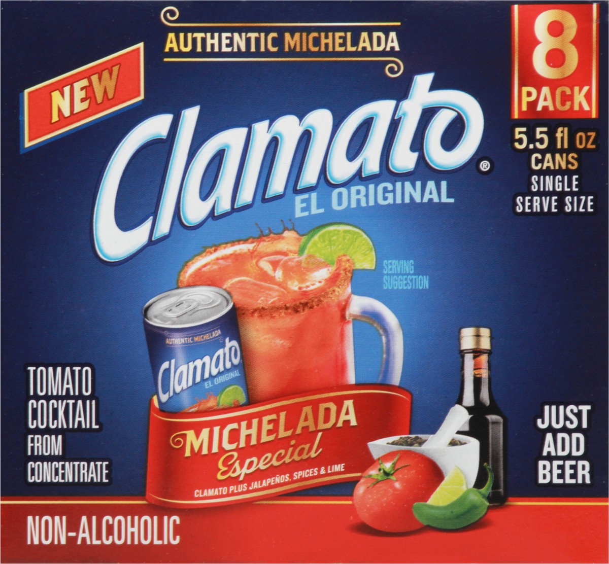 slide 6 of 10, Clamato El Original Michelada Especial 5.5 oz Cans, 8 ct