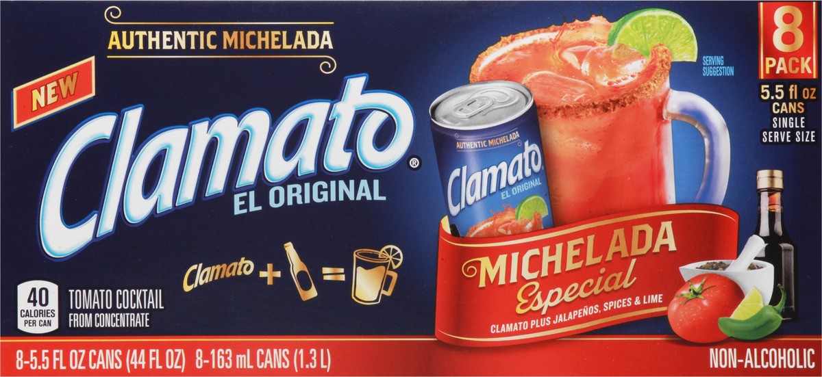 slide 8 of 10, Clamato El Original Michelada Especial 5.5 oz Cans, 8 ct