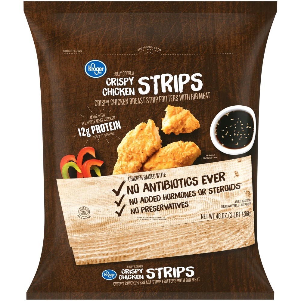 slide 2 of 3, Kroger Crispy Chicken Strips, 48 oz