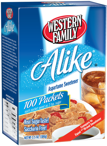 slide 1 of 1, Western Family Alike Aspartame Sweetener, 100 ct